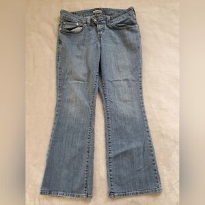 Levis 542 Flare Jeans Womens 16 W Blue Denim Flap Pocket